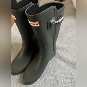 Hunter Black Interior Label Boots